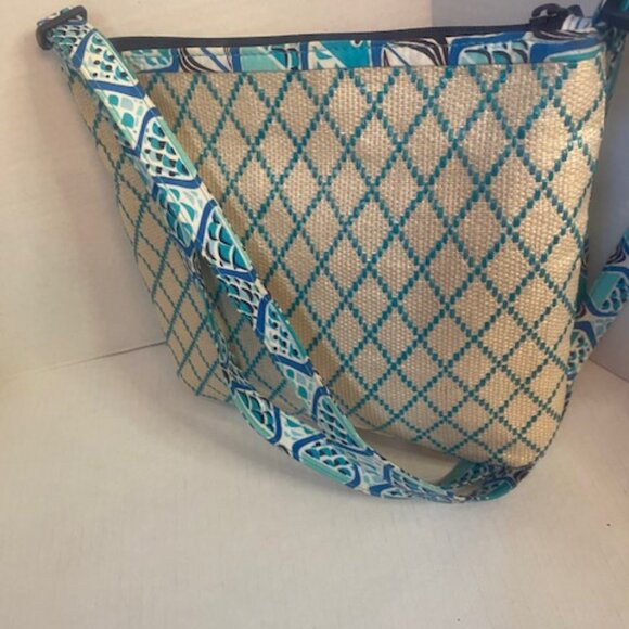 Vera Bradley Beach Crossbody bag in the Go Fish Blue pattern - Picture 4 of 7